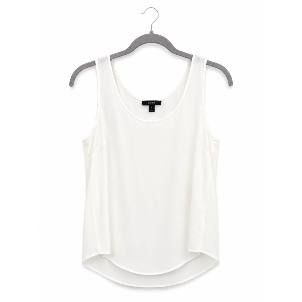 J.Crew White Sleeveless Blouse Tank Top Women’s 8 Career Office Shell - Picture 2 of 8